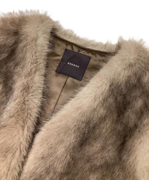anuans（アニュアンス）anuans (アニュアンス) ショートファーベスト ブラウン サイズ:Fの古着・服飾アイテム