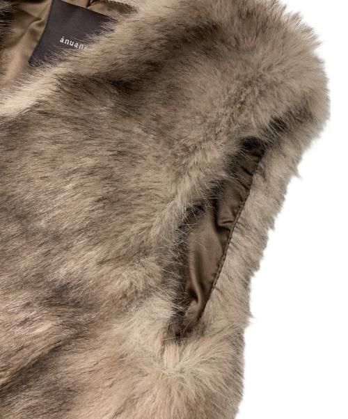 anuans（アニュアンス）anuans (アニュアンス) ショートファーベスト ブラウン サイズ:Fの古着・服飾アイテム