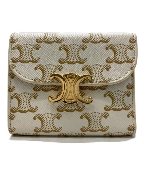CELINE（セリーヌ）CELINE (セリーヌ) スモールフラップウォレット ベージュの古着・服飾アイテム