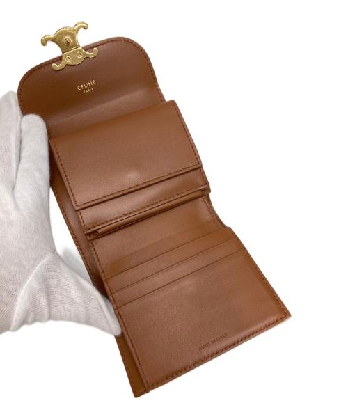 CELINE（セリーヌ）CELINE (セリーヌ) スモールフラップウォレット ベージュの古着・服飾アイテム