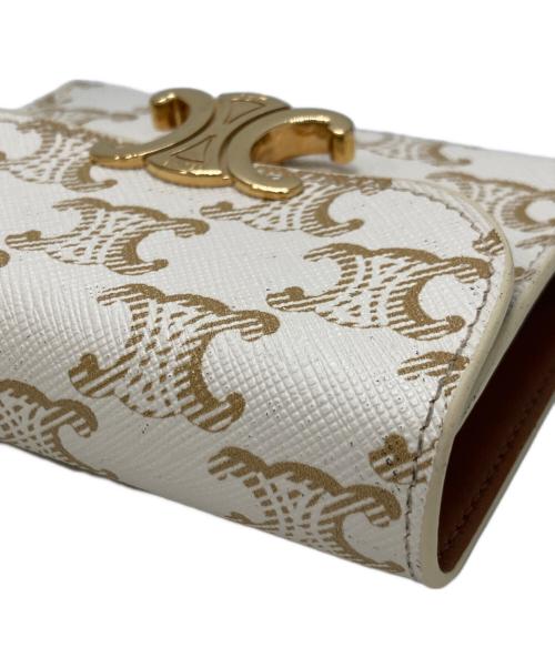 CELINE（セリーヌ）CELINE (セリーヌ) スモールフラップウォレット ベージュの古着・服飾アイテム