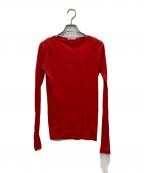 AURALEEオーラリー）の古着「SUPER HIGH GAUGE SHEER RIB BOAT L/S」｜レッド