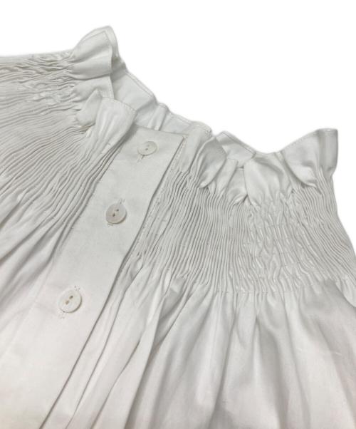 teija（テイヤ）TEIJA (テイヤ) シルクフリルネックブラウス ホワイト サイズ:6の古着・服飾アイテム