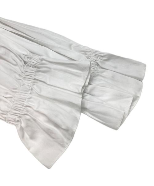 teija（テイヤ）TEIJA (テイヤ) シルクフリルネックブラウス ホワイト サイズ:6の古着・服飾アイテム