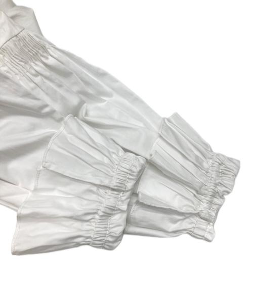 teija（テイヤ）TEIJA (テイヤ) シルクフリルネックブラウス ホワイト サイズ:6の古着・服飾アイテム