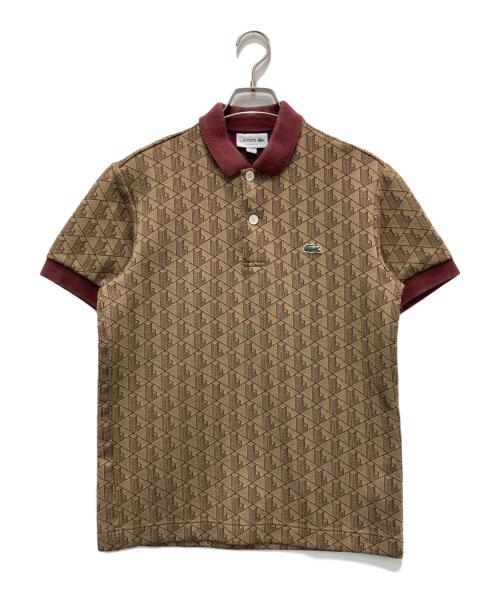 LACOSTE（ラコステ）LACOSTE (ラコステ) モノグラムジャカードポロシャツ ベージュ サイズ:US Sの古着・服飾アイテム