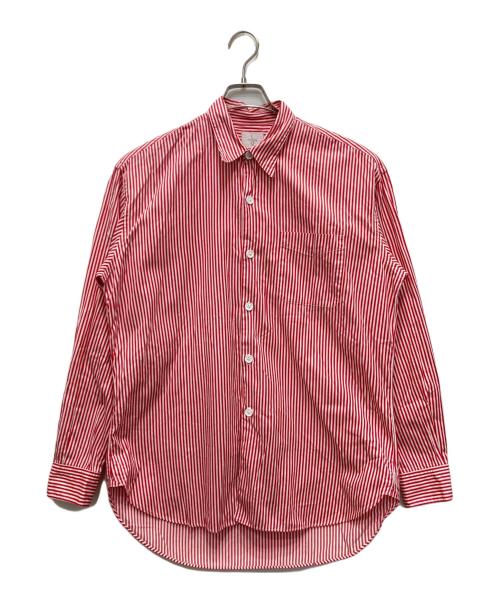 LQ Y'S for men（エルキューワイズフォーメン）LQ Y'S for men (エルキューワイズフォーメン) ストライプシャツ レッド×ホワイト サイズ:Lの古着・服飾アイテム
