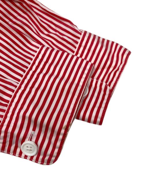 LQ Y'S for men（エルキューワイズフォーメン）LQ Y'S for men (エルキューワイズフォーメン) ストライプシャツ レッド×ホワイト サイズ:Lの古着・服飾アイテム