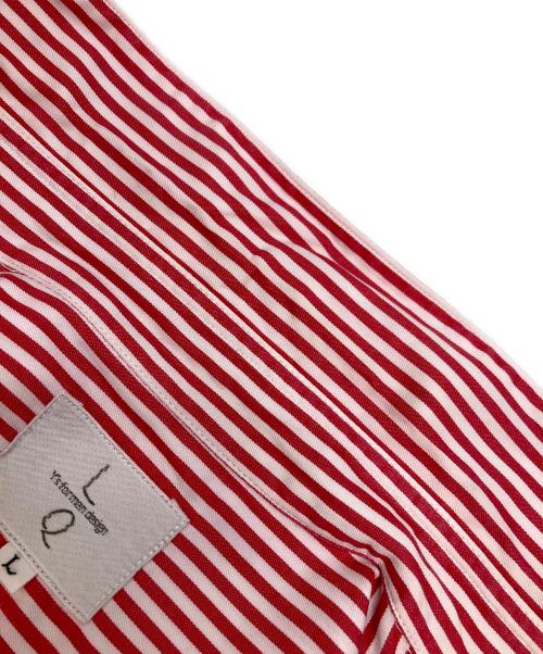 LQ Y'S for men（エルキューワイズフォーメン）LQ Y'S for men (エルキューワイズフォーメン) ストライプシャツ レッド×ホワイト サイズ:Lの古着・服飾アイテム