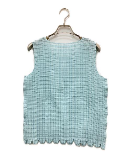 ISSEY MIYAKE（イッセイミヤケ）ISSEY MIYAKE (イッセイミヤケ) 超音波カッティングプリーツ ブルー サイズ:Mの古着・服飾アイテム