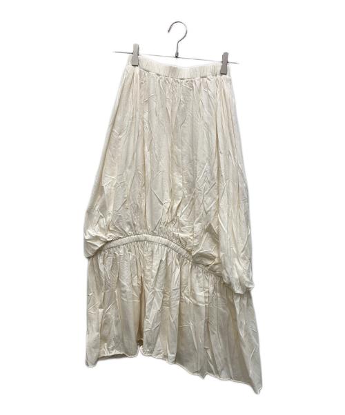 nagonstans（ナゴンスタンス）nagonstans (ナゴンスタンス) ソフト天竺ギャザースカート アイボリー サイズ:36の古着・服飾アイテム