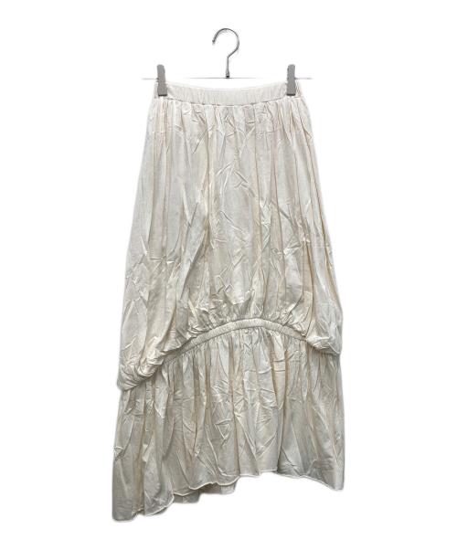 nagonstans（ナゴンスタンス）nagonstans (ナゴンスタンス) ソフト天竺ギャザースカート アイボリー サイズ:36の古着・服飾アイテム