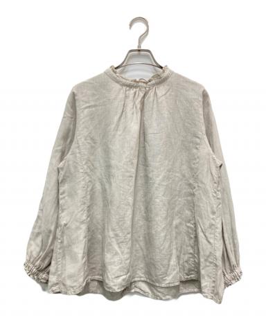 ネストローブ　ビエラスタンドフリルブラウス（ベージュ） 中古・古着通販】nest Robe (ネストローブ) リネンビエラスタンド