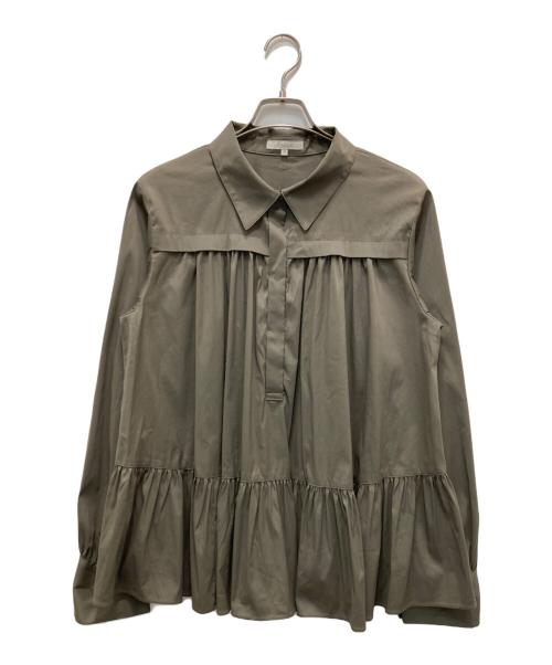 EPOCA（エポカ）EPOCA (エポカ) コットンナイロンストレッチギャザーブラウス オリーブ サイズ:40の古着・服飾アイテム