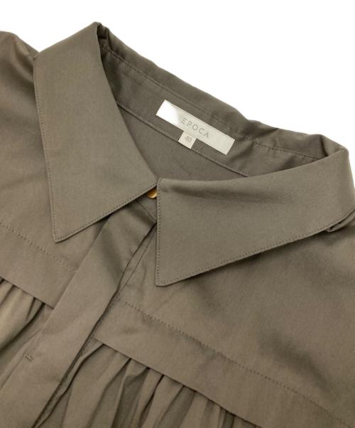 EPOCA（エポカ）EPOCA (エポカ) コットンナイロンストレッチギャザーブラウス オリーブ サイズ:40の古着・服飾アイテム