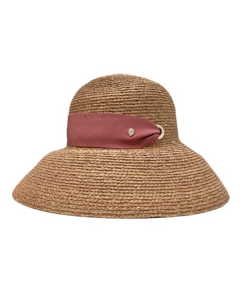HELEN KAMINSKI（ヘレンカミンスキー）HELEN KAMINSKI (ヘレンカミンスキー) ラフィアハット ベージュ×ピンクの古着・服飾アイテム