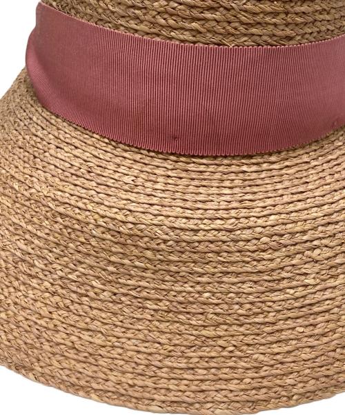 HELEN KAMINSKI（ヘレンカミンスキー）HELEN KAMINSKI (ヘレンカミンスキー) ラフィアハット ベージュ×ピンクの古着・服飾アイテム