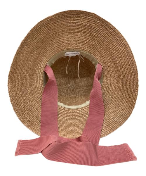 HELEN KAMINSKI（ヘレンカミンスキー）HELEN KAMINSKI (ヘレンカミンスキー) ラフィアハット ベージュ×ピンクの古着・服飾アイテム