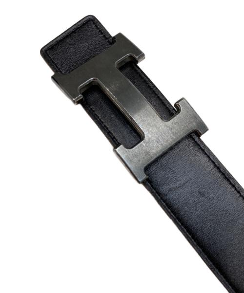 HERMES（エルメス）HERMES (エルメス) Hバックルベルト ブラック×ブルーの古着・服飾アイテム
