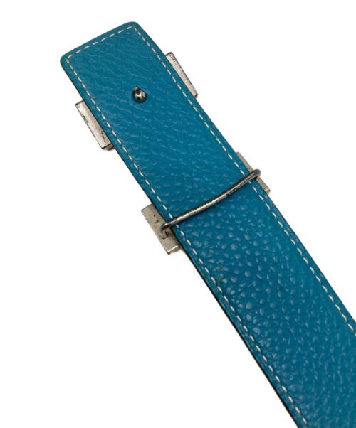 HERMES（エルメス）HERMES (エルメス) Hバックルベルト ブラック×ブルーの古着・服飾アイテム