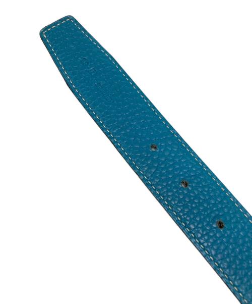 HERMES（エルメス）HERMES (エルメス) Hバックルベルト ブラック×ブルーの古着・服飾アイテム