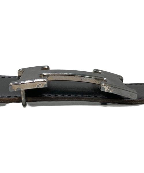 HERMES（エルメス）HERMES (エルメス) Hバックルベルト ブラック×ブルーの古着・服飾アイテム