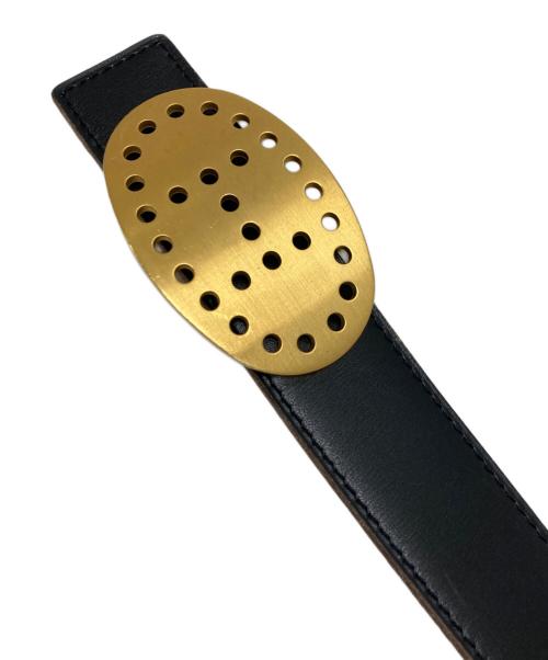 HERMES（エルメス）HERMES (エルメス) ボックスカーフHパンチングバックルベルト ブラックの古着・服飾アイテム