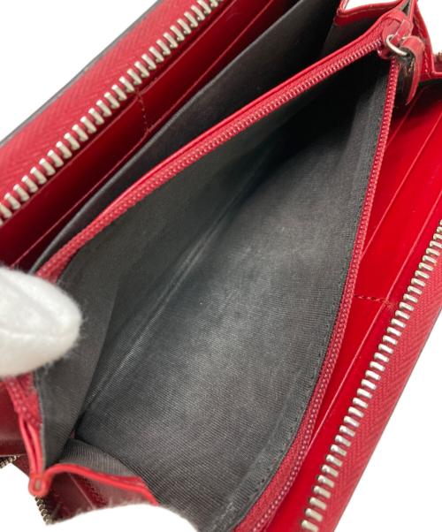 GUCCI（グッチ）GUCCI (グッチ) フローラルプリントラウンドファスナーウォレット レッドの古着・服飾アイテム