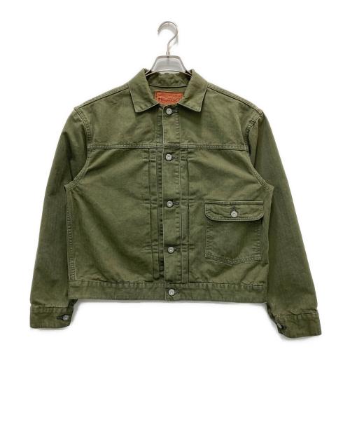 BONCOURA（ボンクラ）BONCOURA (ボンクラ) ヘリンボーンカバーオール オリーブ サイズ:38の古着・服飾アイテム