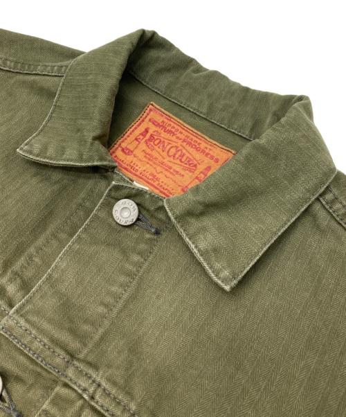 BONCOURA（ボンクラ）BONCOURA (ボンクラ) ヘリンボーンカバーオール オリーブ サイズ:38の古着・服飾アイテム