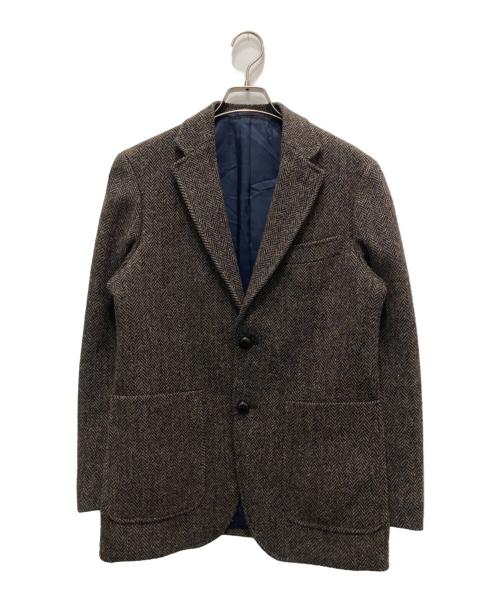 Harris Tweed（ハリスツイード）Harris Tweed (ハリスツイード) KENT (ケント) ウールツイードテーラードジャケット ブラウン サイズ:Sの古着・服飾アイテム
