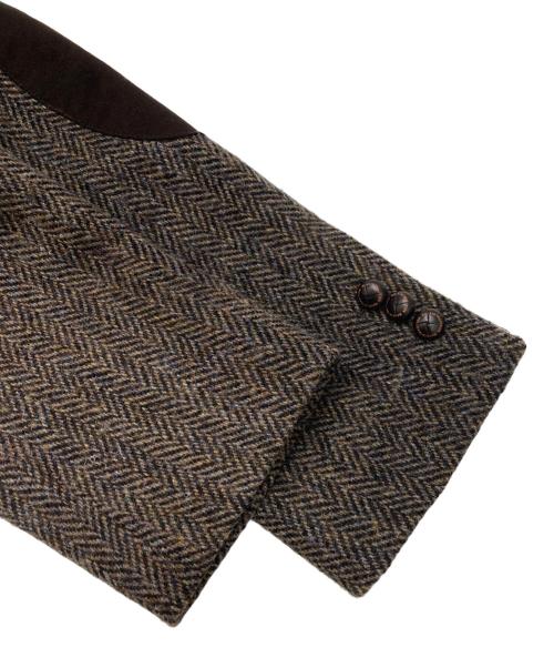 Harris Tweed（ハリスツイード）Harris Tweed (ハリスツイード) KENT (ケント) ウールツイードテーラードジャケット ブラウン サイズ:Sの古着・服飾アイテム