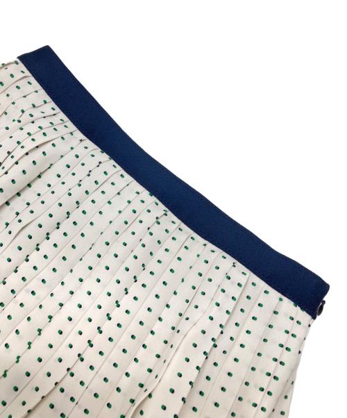 ANAYI（アナイ）ANAYI (アナイ) ピンドットプリントプリーツ スカート ホワイト サイズ:38の古着・服飾アイテム