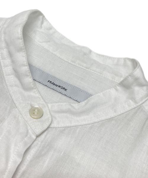 FRAMeWORK（フレームワーク）FRAMeWORK (フレームワーク) フレンチリネンドロストシャツ ホワイト サイズ:不明（実寸参照）の古着・服飾アイテム