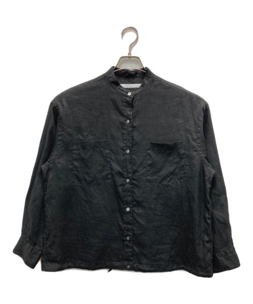 FRAMeWORK（フレームワーク）FRAMeWORK (フレームワーク) フレンチリネンドロストシャツ ブラック サイズ:不明（実寸参照）の古着・服飾アイテム