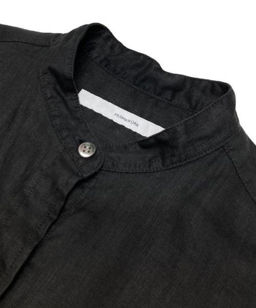 FRAMeWORK（フレームワーク）FRAMeWORK (フレームワーク) フレンチリネンドロストシャツ ブラック サイズ:不明（実寸参照）の古着・服飾アイテム