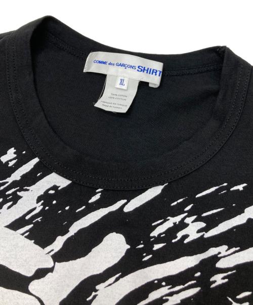 COMME des GARCONS SHIRT（コムデギャルソンシャツ）COMME des GARCONS SHIRT (コムデギャルソンシャツ) プリントカットソー ブラック サイズ:XLの古着・服飾アイテム