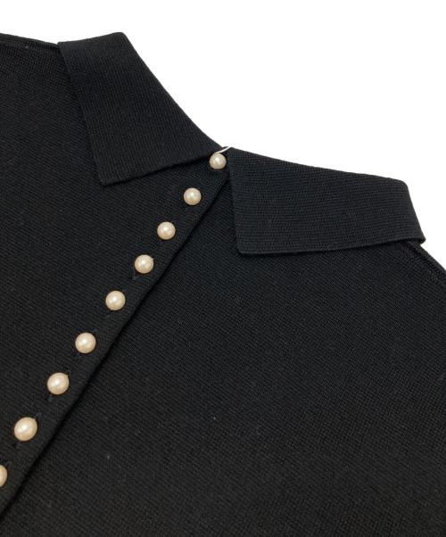 BALLSEY（ボールジィ）BALLSEY (ボールジィ) ウールポリエステル バックパールボタンワンピース ブラック サイズ:36 未使用品の古着・服飾アイテム