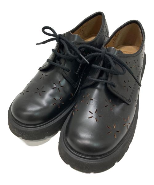 CAMPER（カンペール）CAMPER (カンペール) フラワーモチーフレースアップシューズ ブラック サイズ:39の古着・服飾アイテム