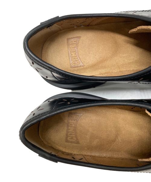 CAMPER（カンペール）CAMPER (カンペール) フラワーモチーフレースアップシューズ ブラック サイズ:39の古着・服飾アイテム