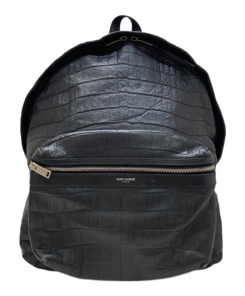 Saint Laurent Paris（サンローランパリ）Saint Laurent Paris (サンローランパリ) 型押しリュック ブラックの古着・服飾アイテム