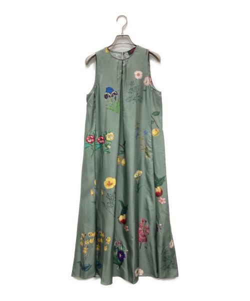 CABAN（キャバン）CABAN (キャバン) BLOOMIN' ART プリントロングワンピース グリーン サイズ:XSの古着・服飾アイテム