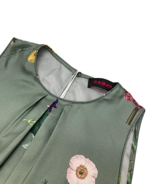 CABAN（キャバン）CABAN (キャバン) BLOOMIN' ART プリントロングワンピース グリーン サイズ:XSの古着・服飾アイテム
