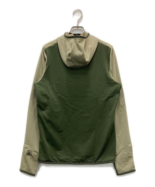 Patagonia（パタゴニア）Patagonia (パタゴニア) R1 サーマル・フルジップ・フーディ ベージュ×グリーン サイズ:S 未使用品の古着・服飾アイテム
