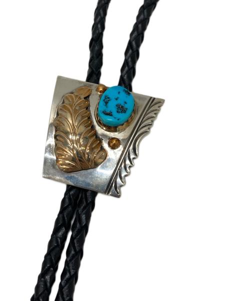 Navajo（ナバホ）NAVAJO (ナバホ) ターコイズビンテージボロタイ グレー×ブラックの古着・服飾アイテム