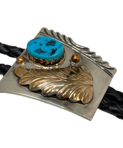 Navajo（ナバホ）NAVAJO (ナバホ) ターコイズビンテージボロタイ グレー×ブラックの古着・服飾アイテム