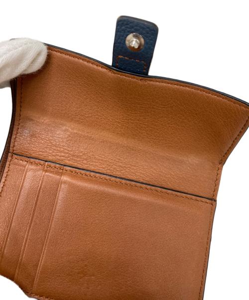 LOEWE（ロエベ）LOEWE (ロエベ) バーティカルウォレット ネイビー×ブラウンの古着・服飾アイテム