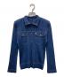 PLEATS PLEASE（プリーツプリーズ）の古着「デニムプリントプリーツジャケット」｜ブルー