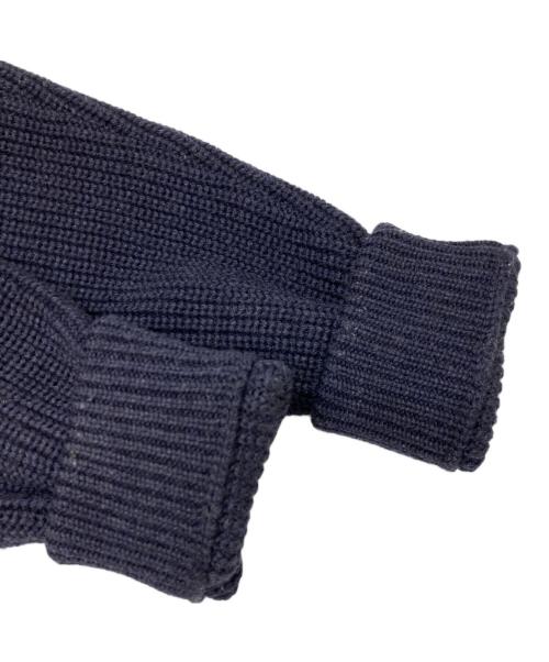 dunhill（ダンヒル）dunhill (ダンヒル) ウールスエード切替スタンドカラーニットジャケット ネイビー サイズ:Mの古着・服飾アイテム