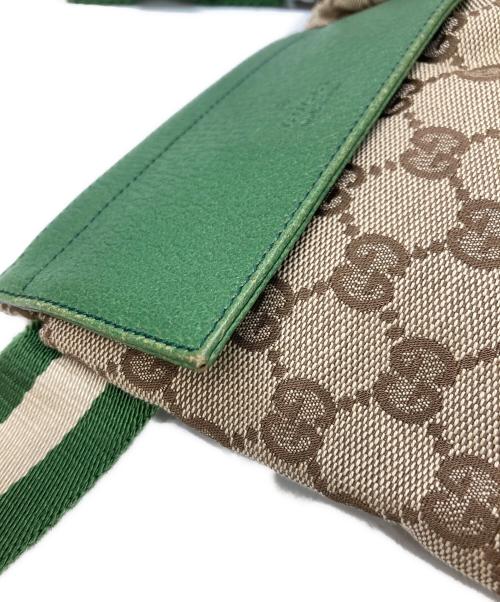 GUCCI（グッチ）GUCCI (グッチ) ウエストポーチ ベージュ×グリーンの古着・服飾アイテム